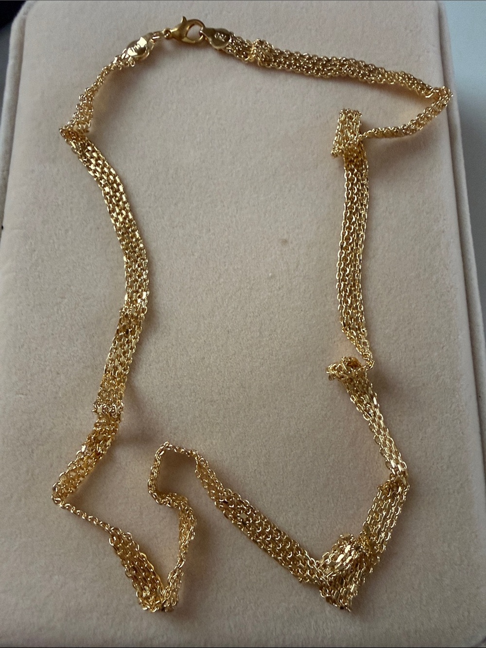 Gold Multi-Strand Chain Necklace - Women's Jewelry